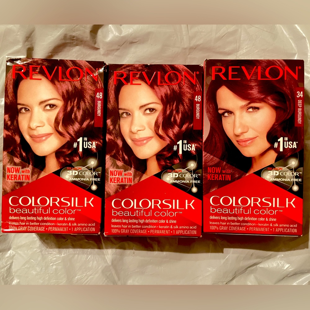 3 - Revlon Colorsilk Hair Dye - Radiant Red Burgundy Shades 34 & 48